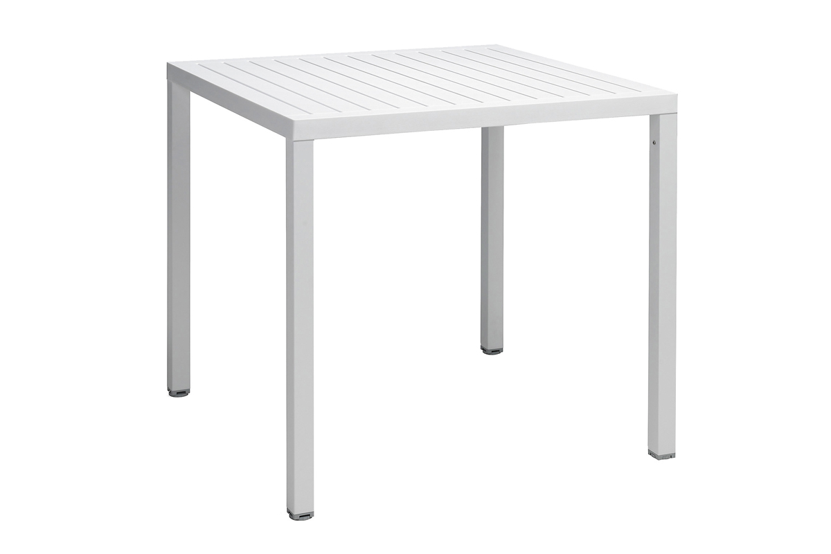 キューブ スクエアテーブル ホワイト - ガーデンファニチャー PIEDS