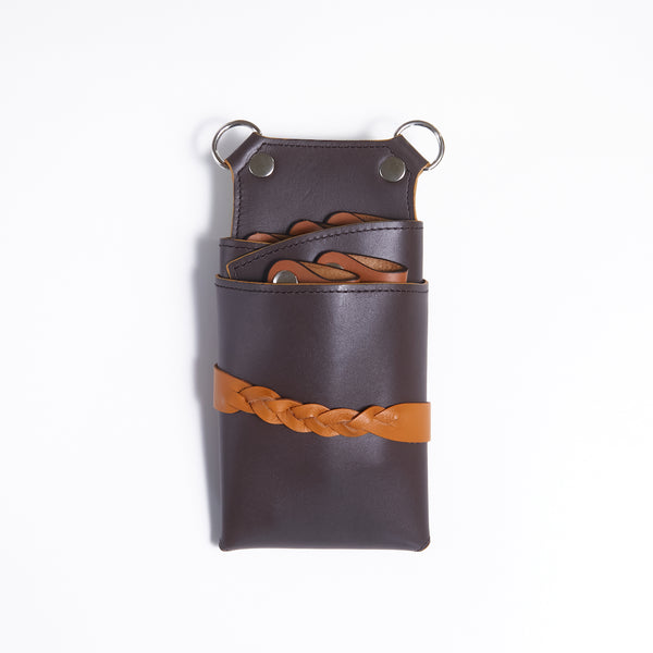 シザーケース NEW TW-16 チョコブラウン 本革 5丁 – POCKE