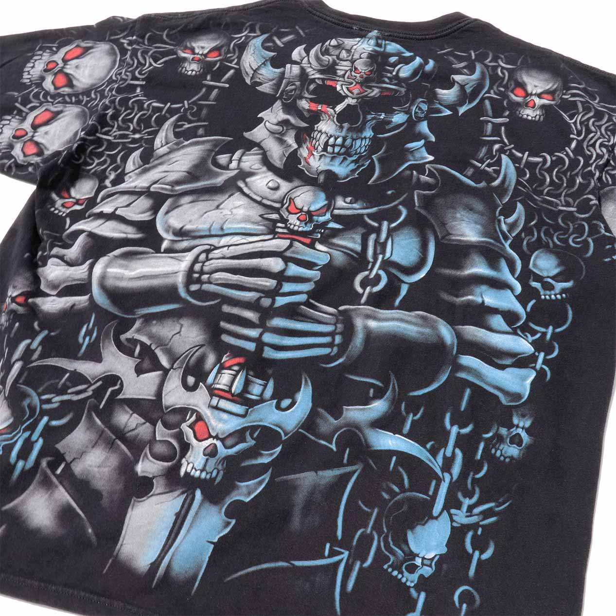 POST JUNK / 00's LIQUID BLUE スカル総柄 着抜プリント Tシャツ [XXL]
