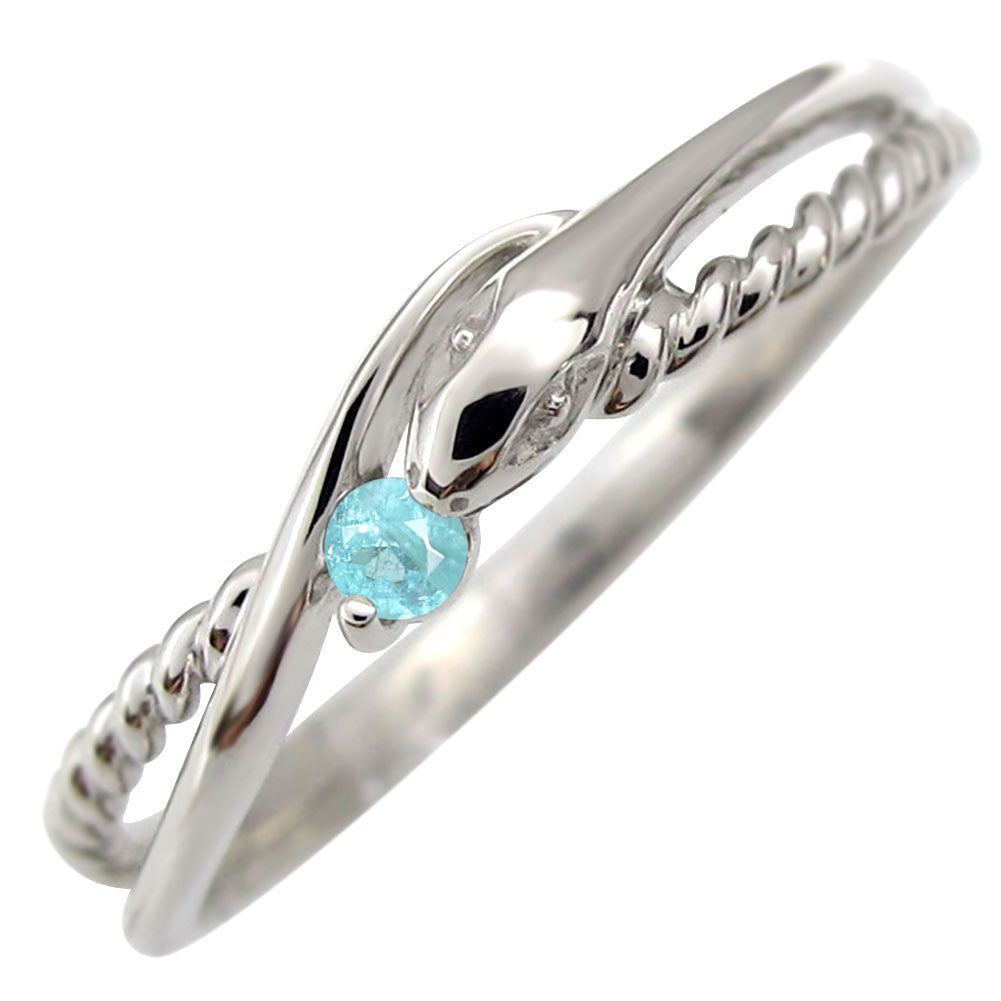 パライバトルマリン ピンキー リング 一粒 レディース 指輪 へび