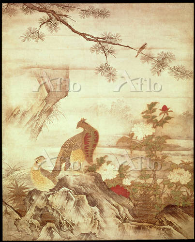 狩野元信 「四季花鳥図」 [71751]のアート作品 - アフロ