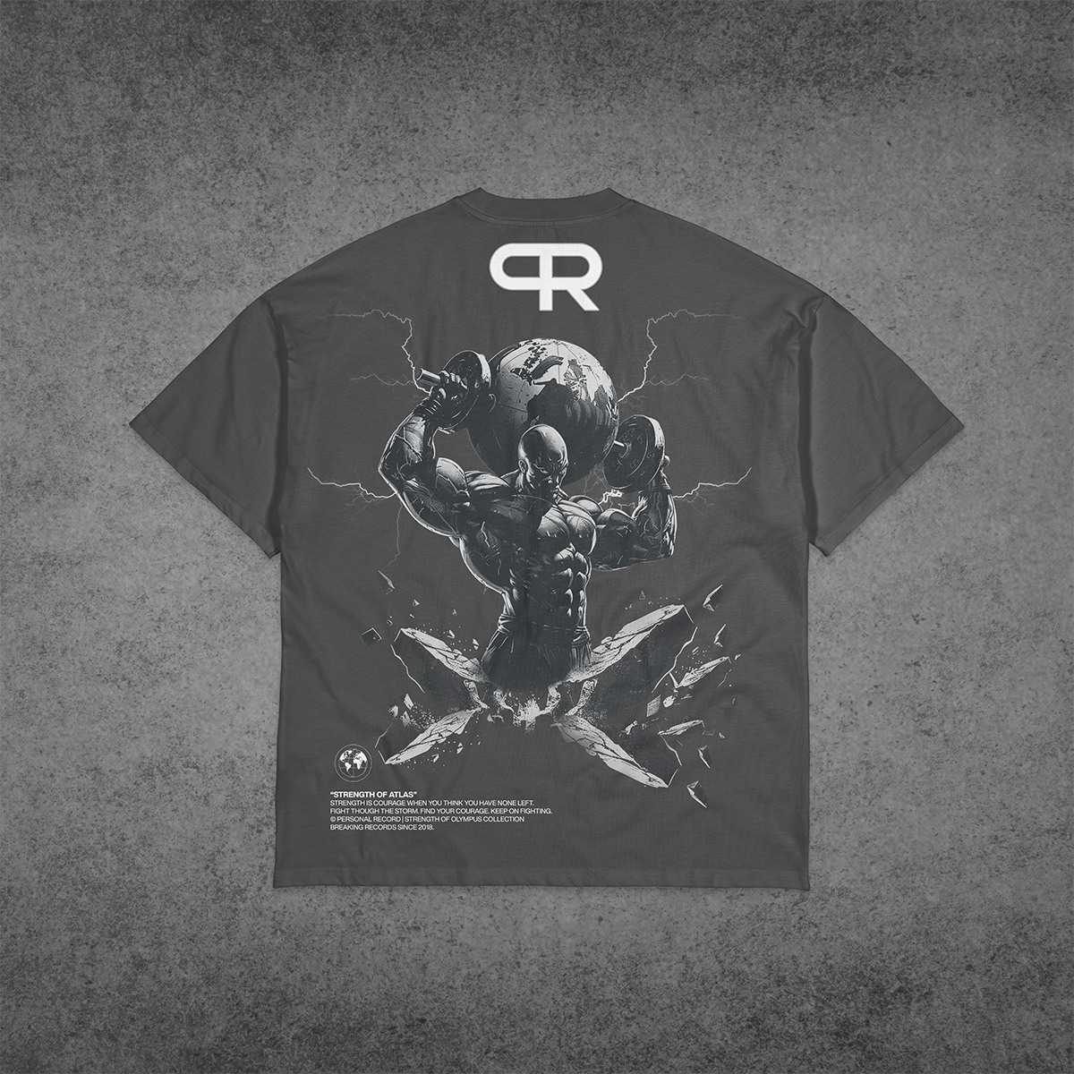 Oversize Olympus T shirts - Atlas - Charcoal – PR Lifestyle