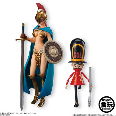 食玩・超ワンピーススタイリングより、剣闘士レベッカ＆片足の兵隊さん