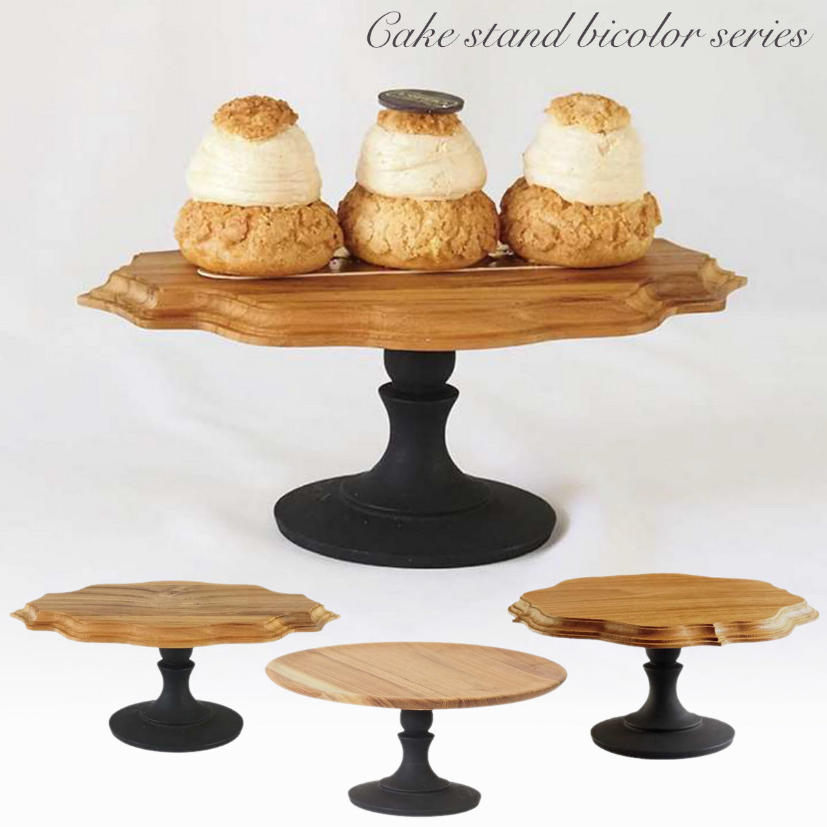 木製ケーキスタンド・バイカラー・ラウンドM 004 – 【ONLINE SHOP 本店