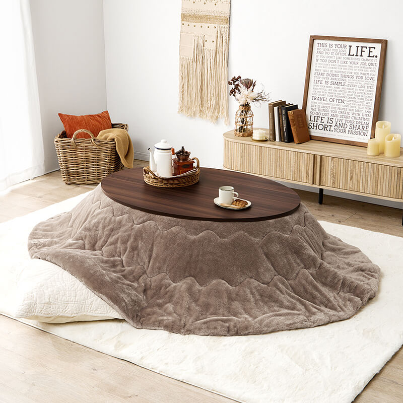 リバーシブル楕円形・円形こたつ [幅80/105][単品/セット] abel+Luna