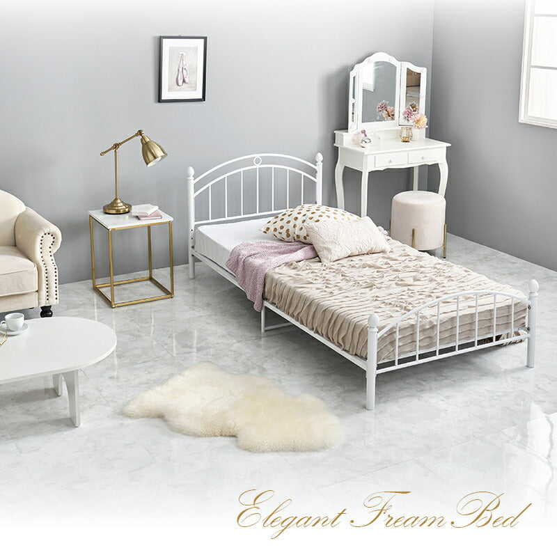 姫系アーチ型パイプベッド 高さ調節2段階（フレーム単品orマットレス