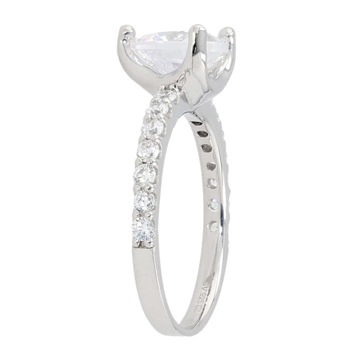 DIAMONIQUE SV925 トリリアントカット リング 計1.39ct ダイヤモニーク