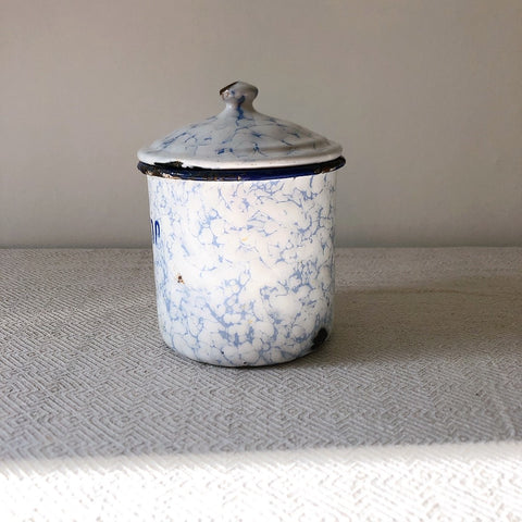 フランスアンティーク ブロカント雑貨 ホーロー製キャニスター2個