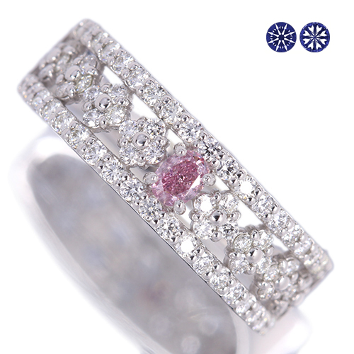 ピンクダイヤモンド 約0.1ct/FVPP/I1 ハートアンドキューピッド