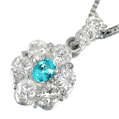 ブラジル産パライバトルマリン 0.14ct ダイヤモンド 0.7ct プラチナ