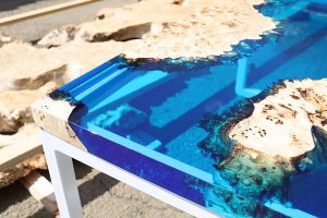 海の様なブルーのレジンテーブル納品させていただきました！ | レジン