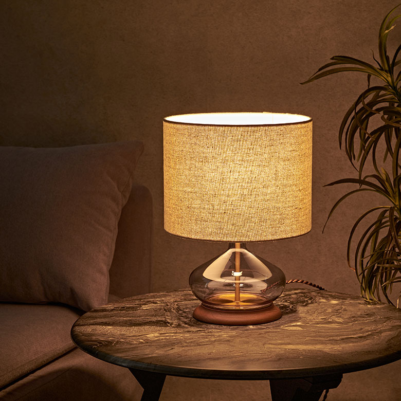 テーブルライト スタンドライト テーブルランプ 天然木 木製 ガラス