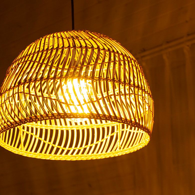ランプシェード ペンダントライト 照明 ラタン 籐 1灯 口金E26 60W LED