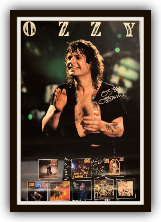Ozzy Osbourne Signed Poster, rock star gallery, authenticityROCK