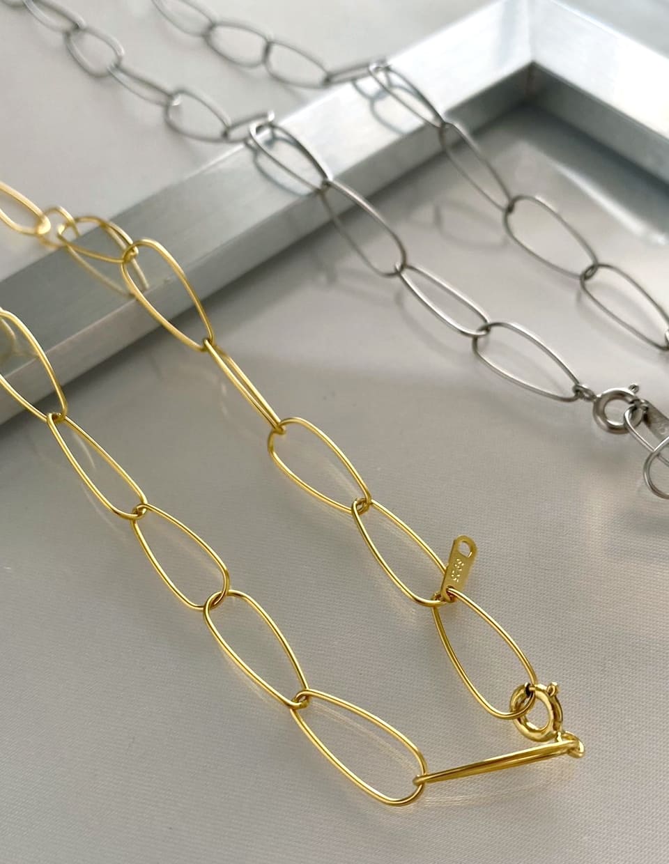 オーバルクリップチェーンネックレス シルバー925 – 金属アレルギー