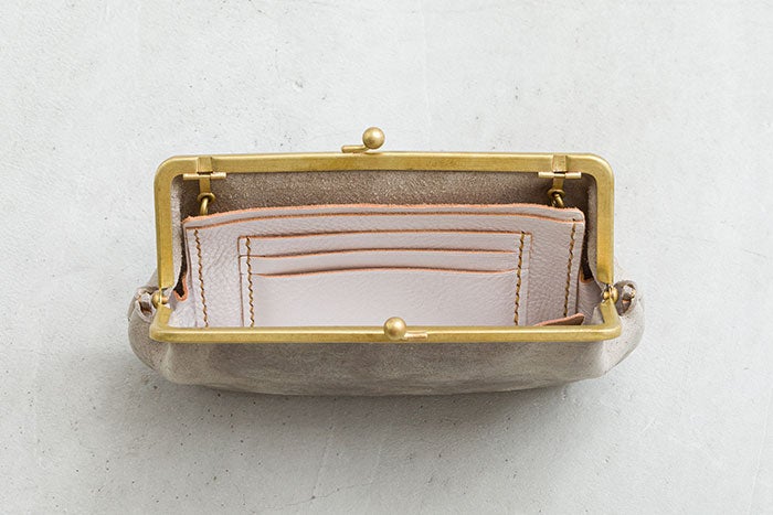 N25 レザーがま口ウォレット（クーズーストーン・大）