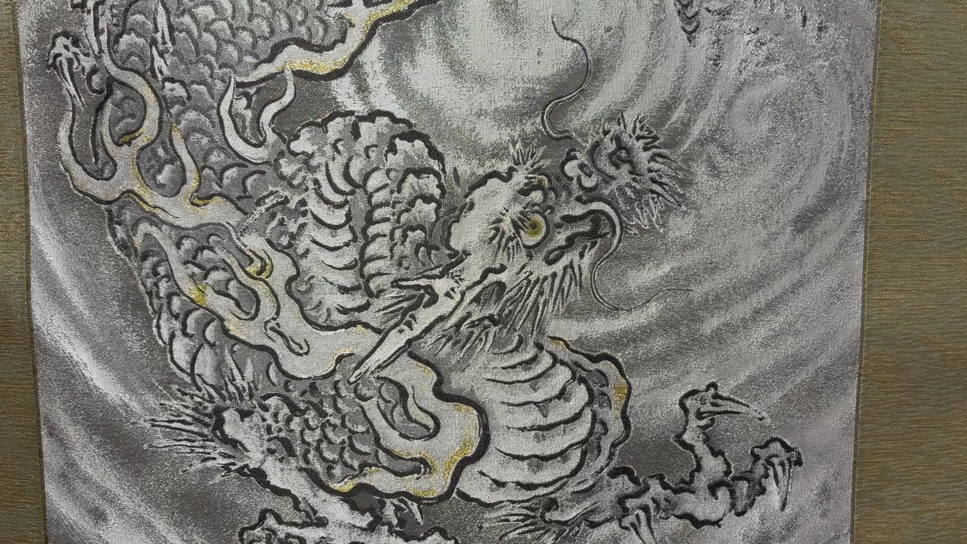 西陣織高級掛軸 和風インテリア・贈答 雲龍図（狩野探幽） – Rui Arts