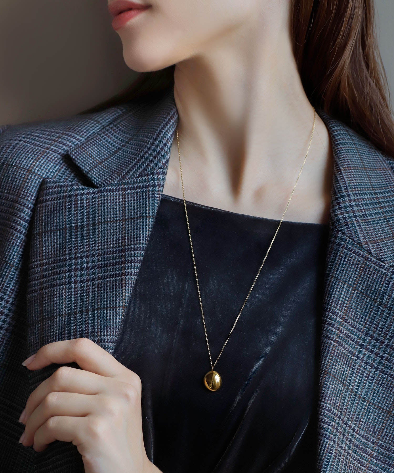 mimi33】【ステンレスIP】ニュアンスモチーフネックレス[Ownideal