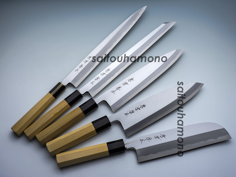 堺打刃物】刺身 切付 水本焼 白一鋼 富士山 鏡面 尺 包丁 黒檀水牛八角