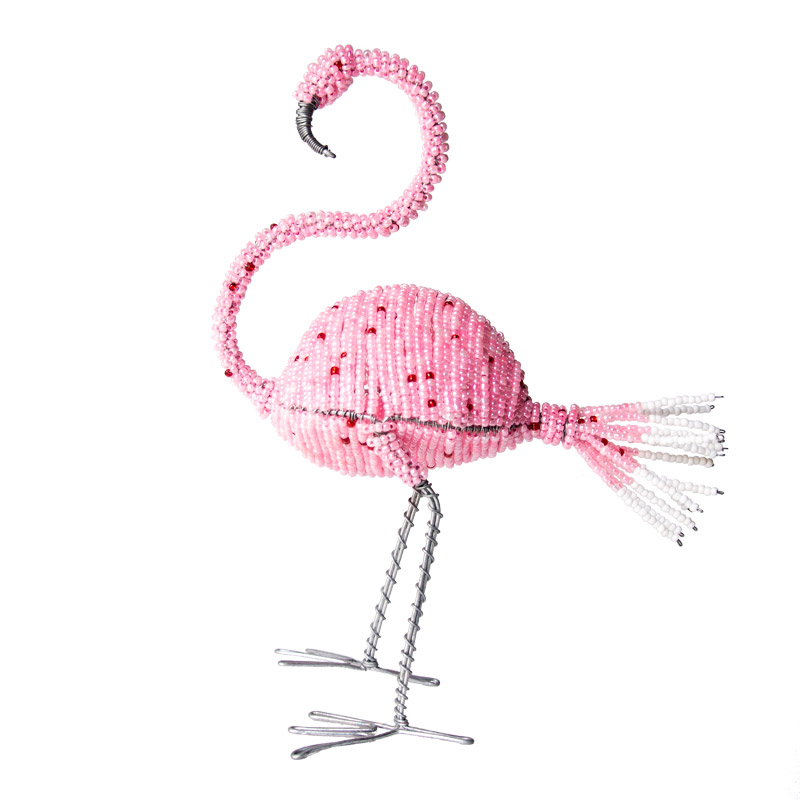 SAWA SAWA / マサイビーズ ワイヤーアート(ピンクフラミンゴ) RED