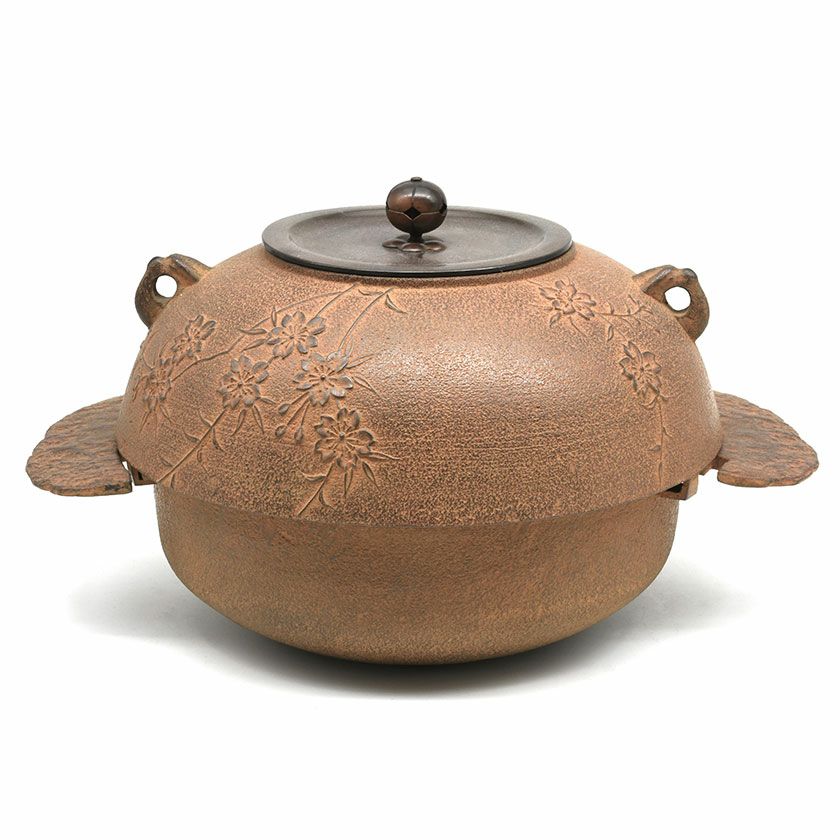 茶道具 炉釜（ろがま） 裏甲釜 桜地紋 炉用 大國 藤兵衛 | 千年の香り