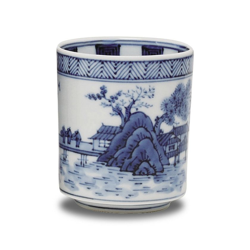 茶道具 火入（ひいれ） 火入 細形 染付山水 高野昭阿弥作