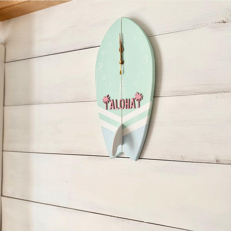 サーフボード型時計 ハワイアン壁掛け時計 フィッシュテールボード