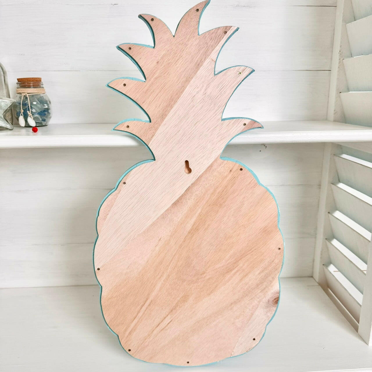 パイナップルの壁掛けミラー ハワイアンミラー 木製南国フルーツの