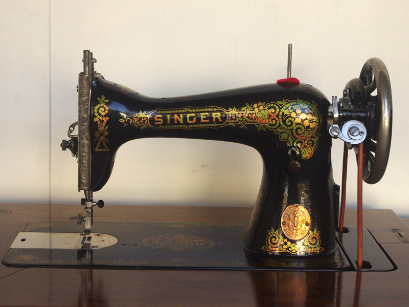 No.414 SINGER 15 シンガー製 豪華テーブル 家庭用足踏みミシン