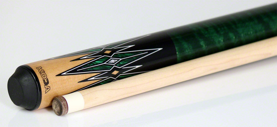 K2 KL180 8 Point Natural/Green/Black Graphic Pool Cue with 12.50mm