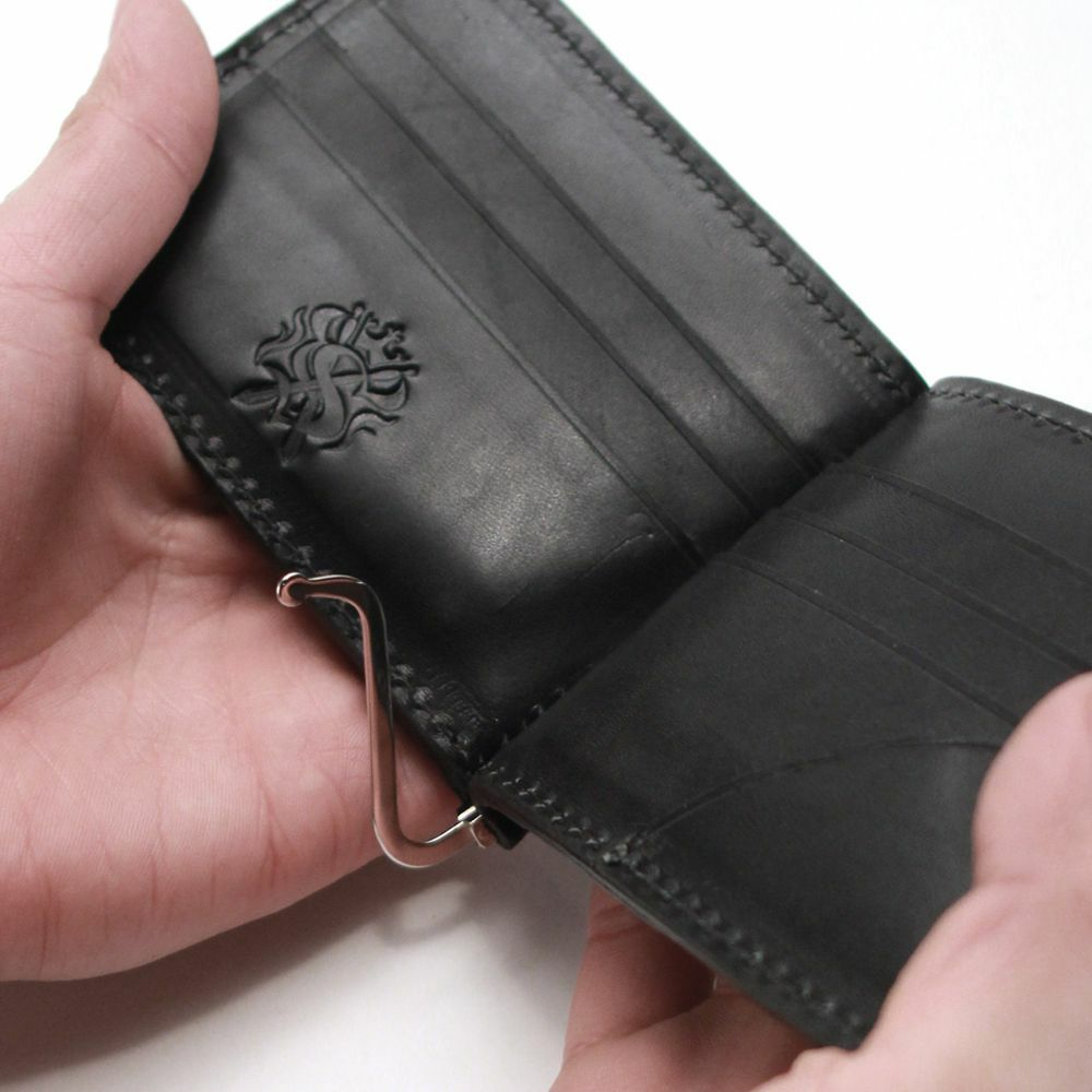 マネークリップ ウォレット ブラックパイソン（ヘビ革）│メンズ革小物