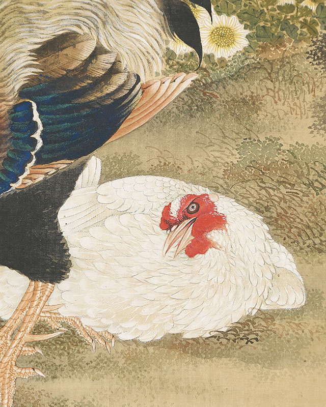 秋花双鶏図｜商品一覧｜新古美術わたなべ