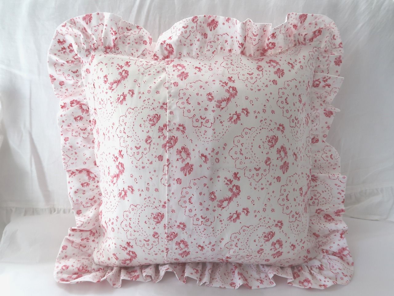 Cushion-042）2段フリル クッション【レッド】 キット | フラワー