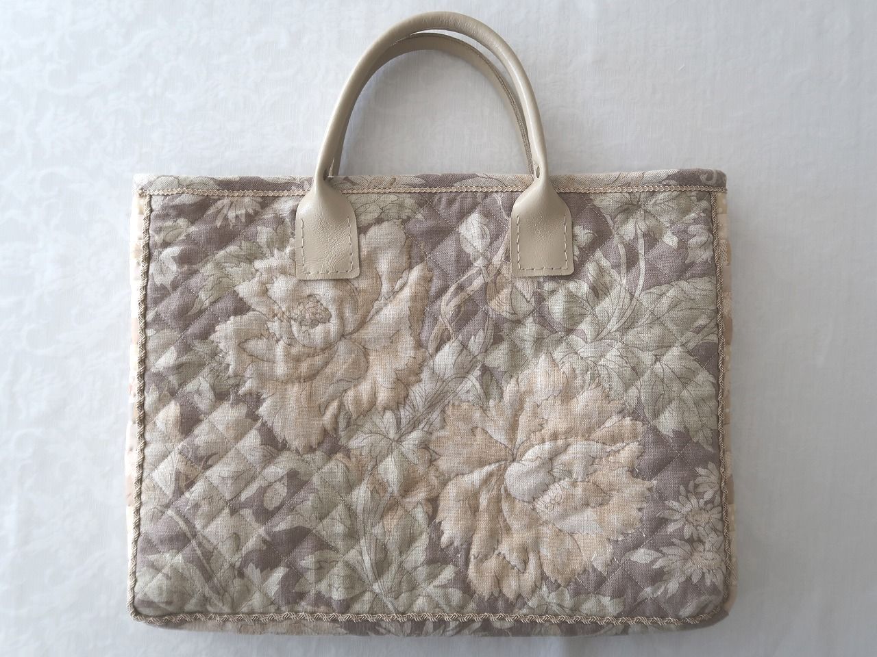 ModeBag-060）麻 サイドパッチ バッグ キット | フラワーバスケット