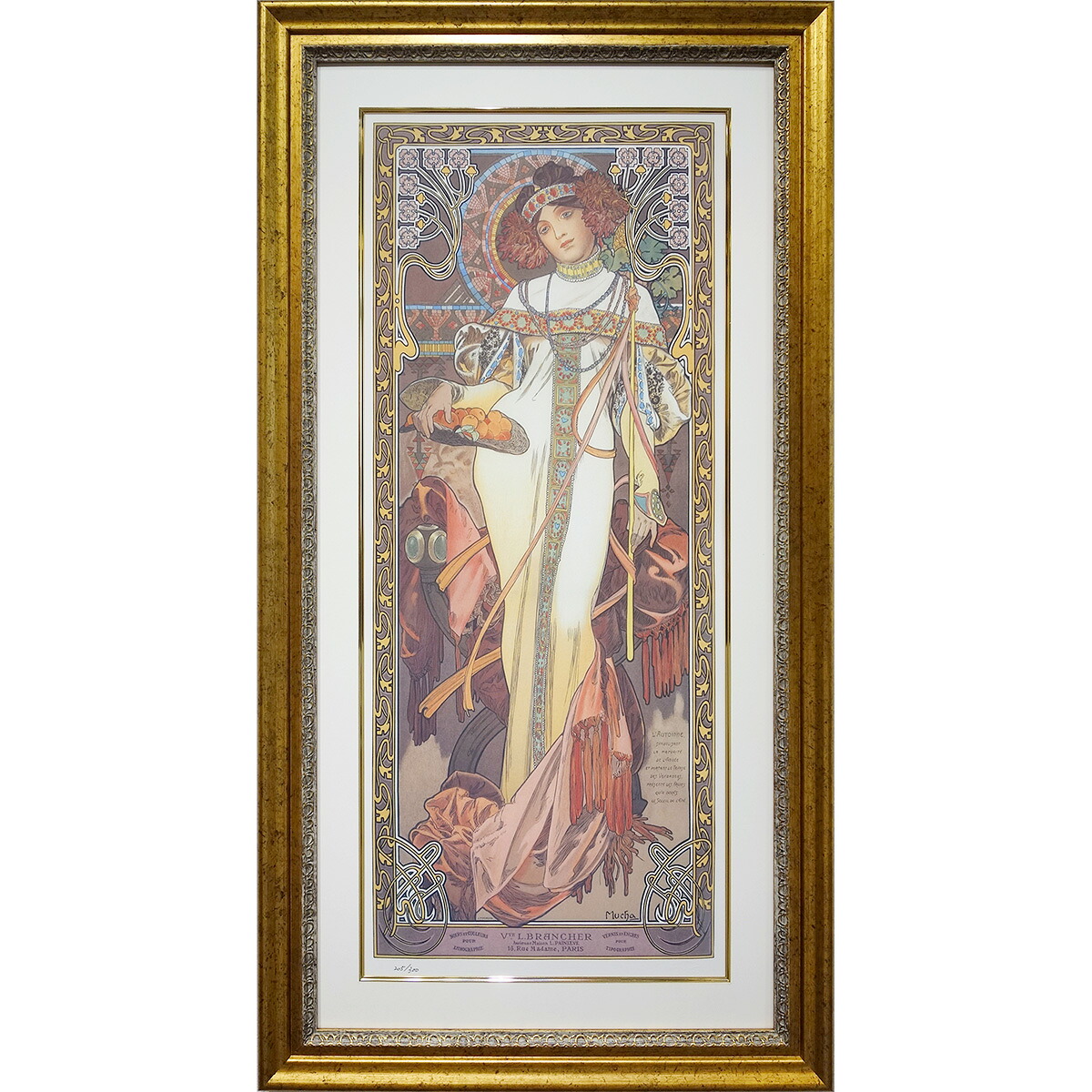 楽天市場】ミュシャ 「桜草」 リトグラフ（エスタンプ） 額入り
