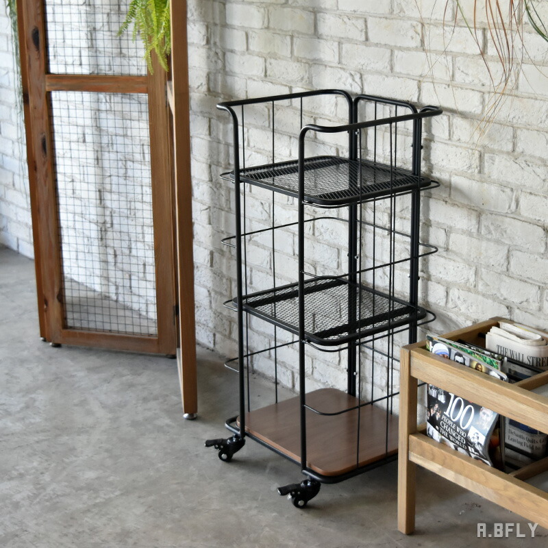 楽天市場】ラック 棚 スチールラック アイアンラック 4段 キャスター