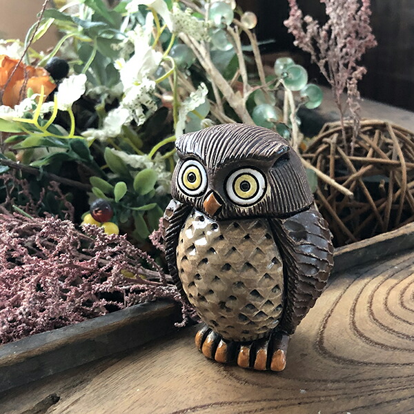 楽天市場】ミミズク 16陶器 置物 動物 ふくろう フクロウ 梟 オウル 福
