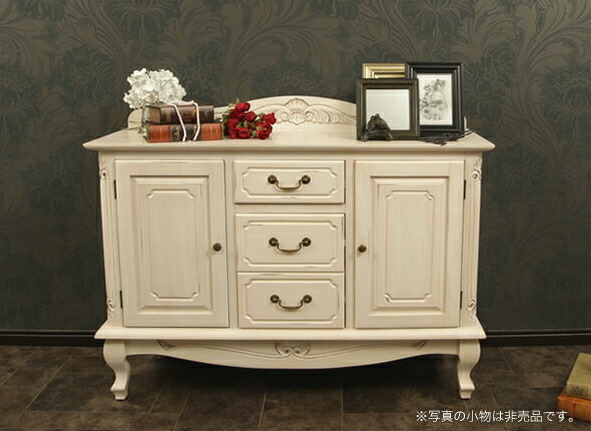 楽天市場】アンティーク調 ワイドキャビネット 幅110cm木製