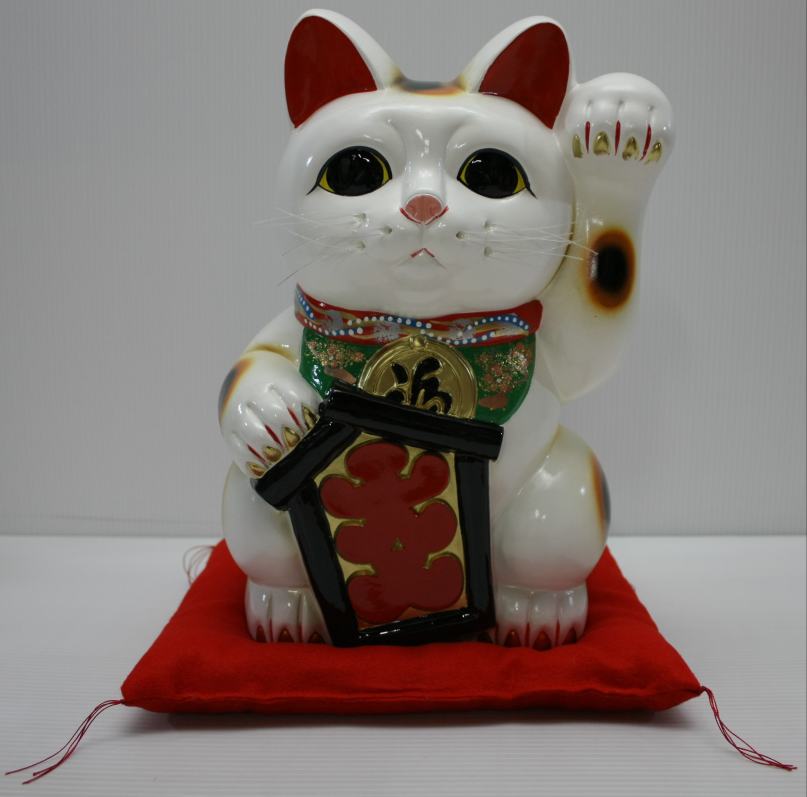 楽天市場】13号開運手長招き猫白（左手、右手をお選びください