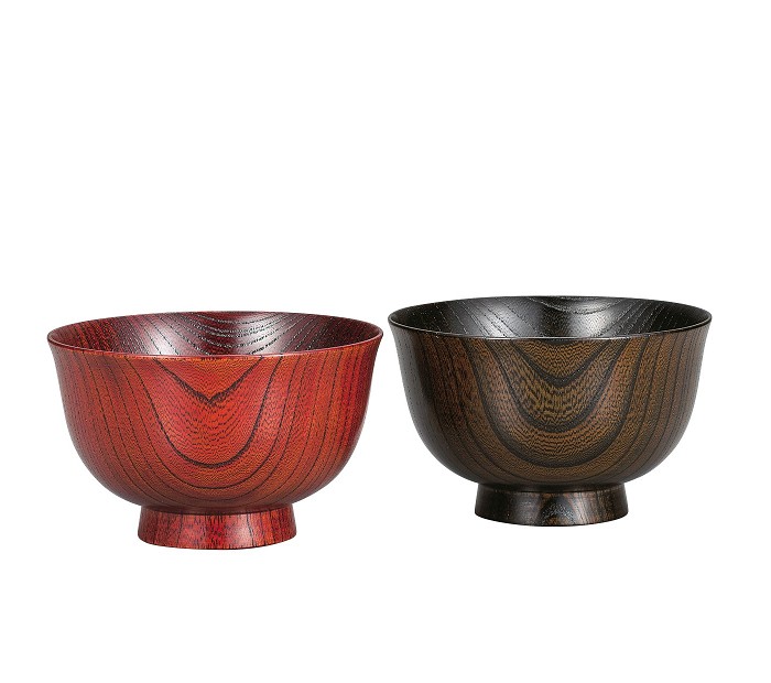 楽天市場】夫婦椀 布袋 溜内黒・朱 セット（ペア 汁椀 お椀 赤 黒 木製