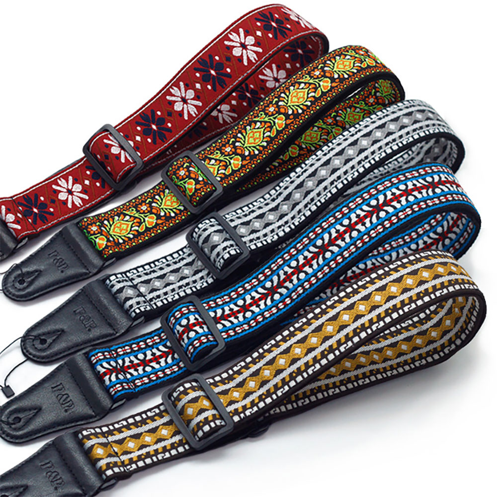 楽天市場】ギター ストラップ 刺繍 レトロスタイル 民族風 ベルト