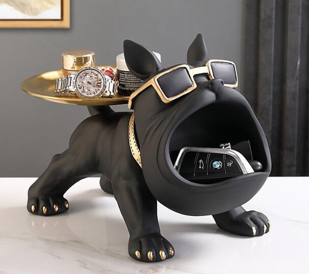 楽天市場】【期間限定 300円OFFクーポン】置物 犬の像の装飾トレイ