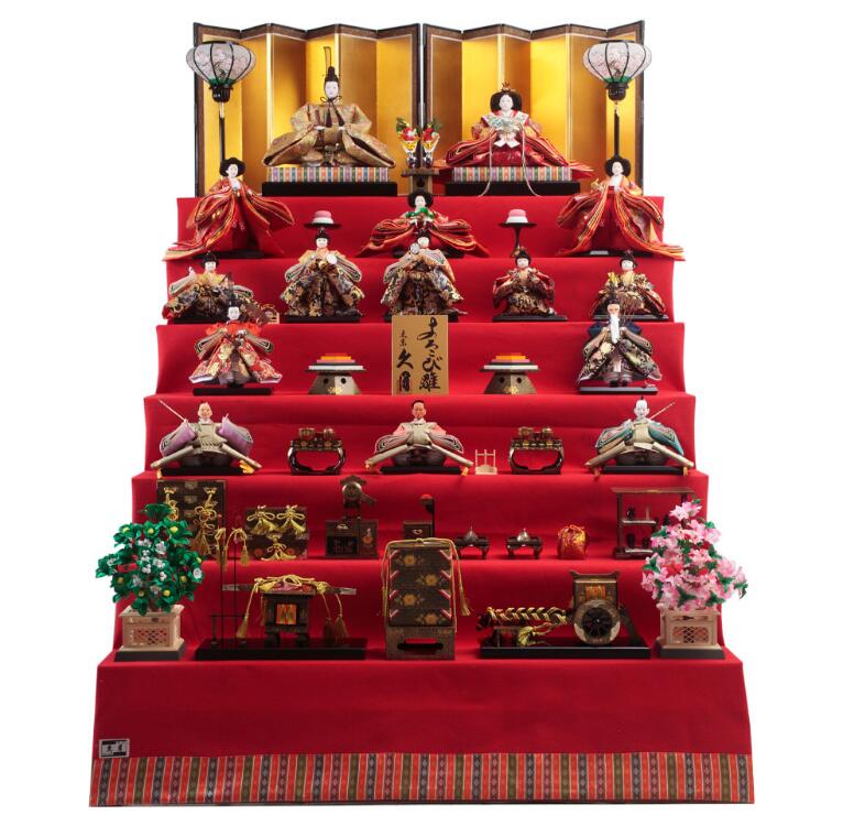 楽天市場】送料無料 久月監製 真多呂作 雛人形 木目込十五人揃い 木製