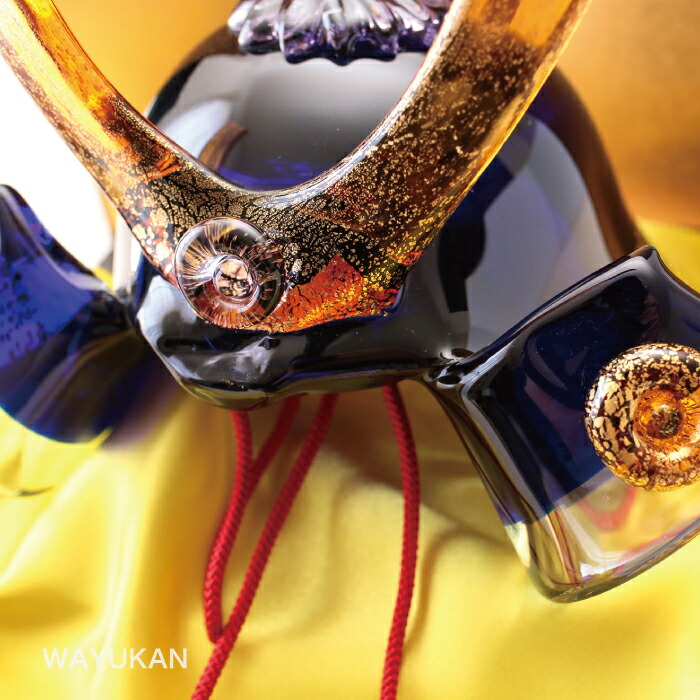 楽天市場】博多びーどろ 粋工房 武将兜 GK-06KU 兜用飾り付き ガラス