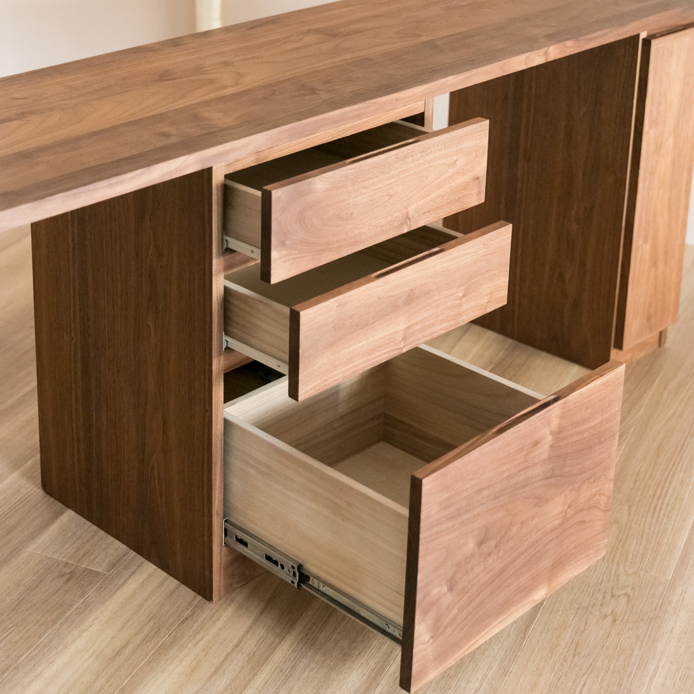 ノート システムデスク (サイズ幅180セット 樹種ウォールナット