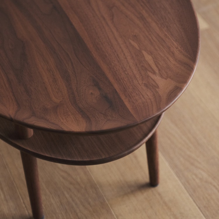 ボルド ローテーブル オーバル (樹種 / 塗装ウォールナット：オイル