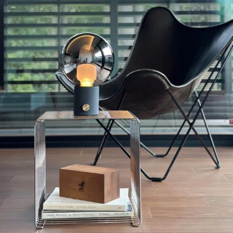 ユニバー LED テーブルランプ (カラーライトグレー+クリアグレー