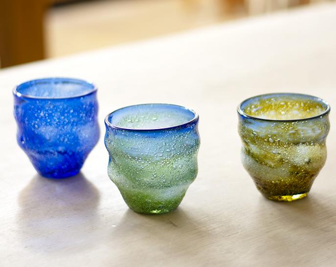 和雑貨 四季彩堂 オンラインショップ / 琉球ガラス 泡宙吹きグラス
