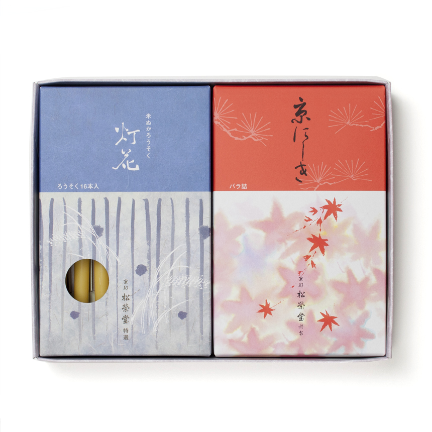 ウェブショップ京線香 京にしきバラ/米ぬかろうそく セット: 香りを