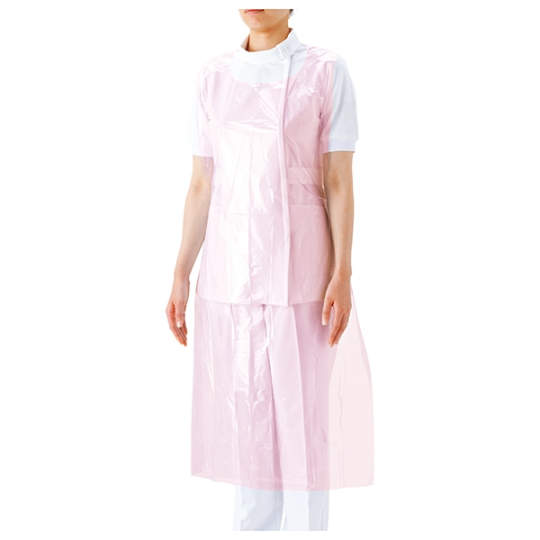 サラヤ｜プラスチックエプロン 袖なし50枚ピンク: サラヤハイジーン